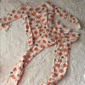 Carter's Pumpkin Print Kids Pajama Set - Orange and Gray